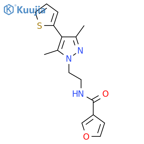 N-{2-[3,5-dimethyl-4-(thiophen-2-yl)-1H-pyrazol-1-yl]ethyl}furan-3-carboxamide structure