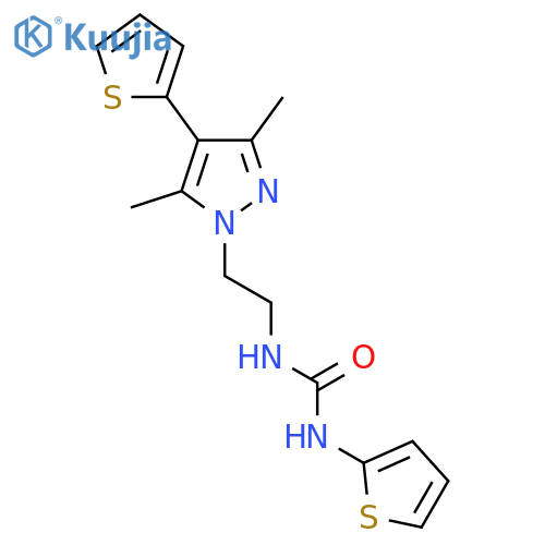 3-{2-[3,5-dimethyl-4-(thiophen-2-yl)-1H-pyrazol-1-yl]ethyl}-1-(thiophen-2-yl)urea structure