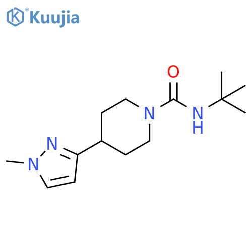 N-tert-butyl-4-(1-methyl-1H-pyrazol-3-yl)piperidine-1-carboxamide structure