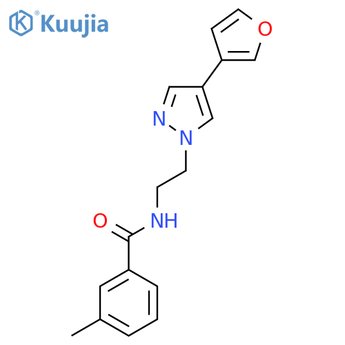 N-{2-[4-(furan-3-yl)-1H-pyrazol-1-yl]ethyl}-3-methylbenzamide structure