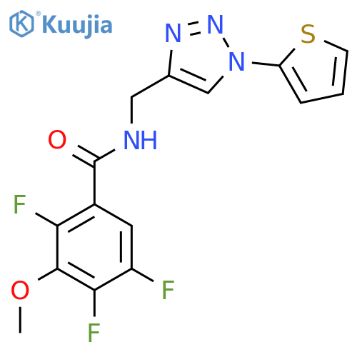 2,4,5-trifluoro-3-methoxy-N-{[1-(thiophen-2-yl)-1H-1,2,3-triazol-4-yl]methyl}benzamide structure