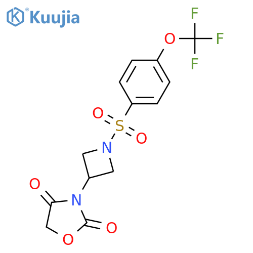 3-[1-[4-(trifluoromethoxy)phenyl]sulfonylazetidin-3-yl]-1,3-oxazolidine-2,4-dione structure