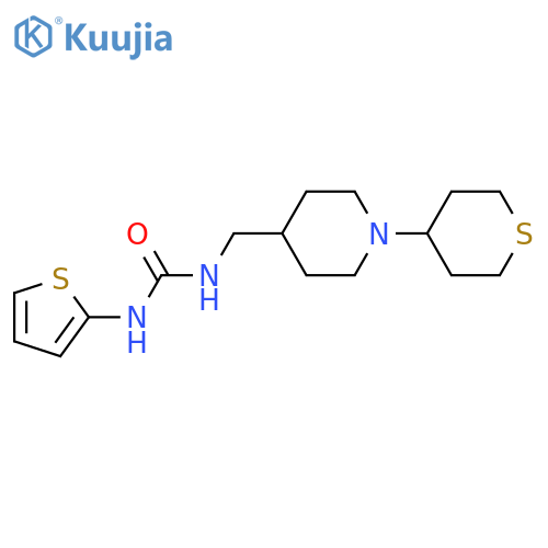 1-[[1-(thian-4-yl)piperidin-4-yl]methyl]-3-thiophen-2-ylurea structure