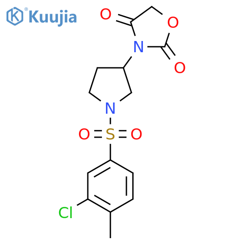 3-(1-((3-Chloro-4-methylphenyl)sulfonyl)pyrrolidin-3-yl)oxazolidine-2,4-dione structure