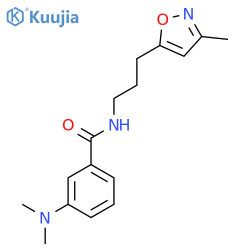 3-(dimethylamino)-N-[3-(3-methyl-1,2-oxazol-5-yl)propyl]benzamide structure