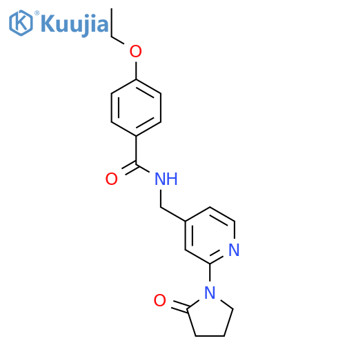 4-ethoxy-N-{[2-(2-oxopyrrolidin-1-yl)pyridin-4-yl]methyl}benzamide structure