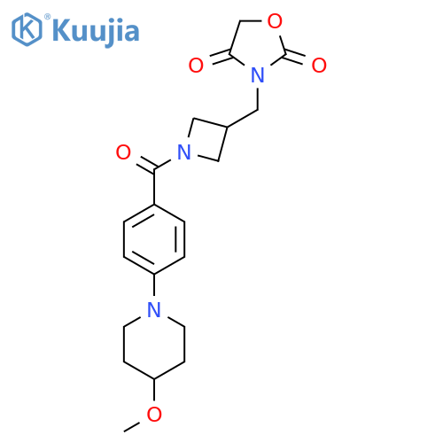 3-({1-4-(4-methoxypiperidin-1-yl)benzoylazetidin-3-yl}methyl)-1,3-oxazolidine-2,4-dione structure