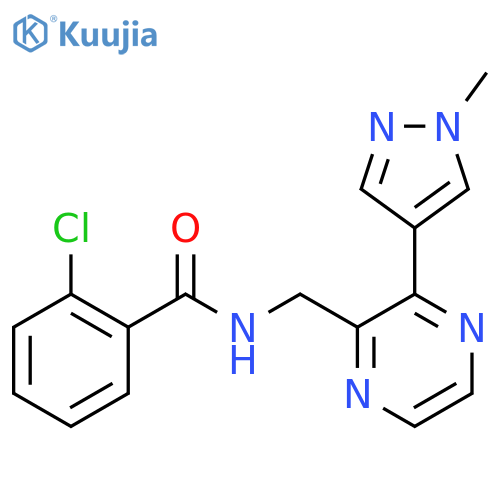 2-chloro-N-{3-(1-methyl-1H-pyrazol-4-yl)pyrazin-2-ylmethyl}benzamide structure