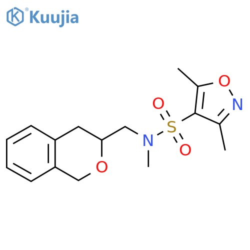 N-[(3,4-dihydro-1H-2-benzopyran-3-yl)methyl]-N,3,5-trimethyl-1,2-oxazole-4-sulfonamide structure