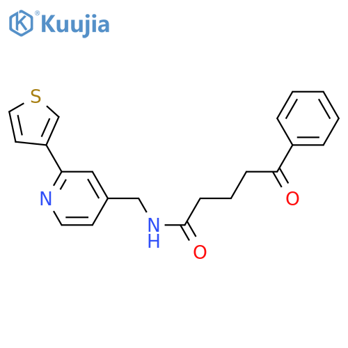 5-oxo-5-phenyl-N-{[2-(thiophen-3-yl)pyridin-4-yl]methyl}pentanamide structure