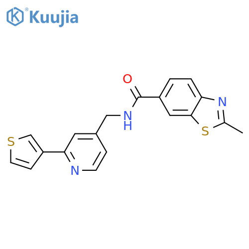 2-methyl-N-{[2-(thiophen-3-yl)pyridin-4-yl]methyl}-1,3-benzothiazole-6-carboxamide structure
