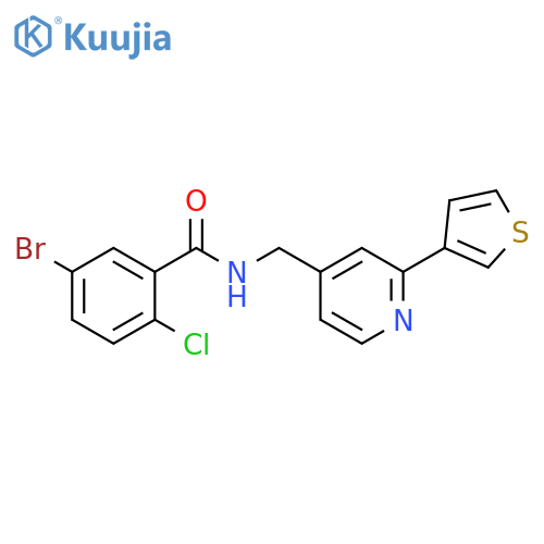 5-bromo-2-chloro-N-{[2-(thiophen-3-yl)pyridin-4-yl]methyl}benzamide structure