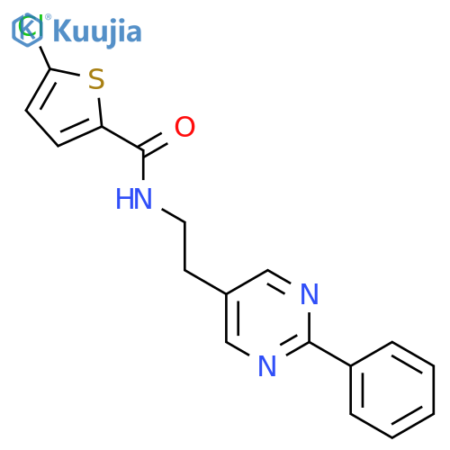 5-chloro-N-[2-(2-phenylpyrimidin-5-yl)ethyl]thiophene-2-carboxamide structure