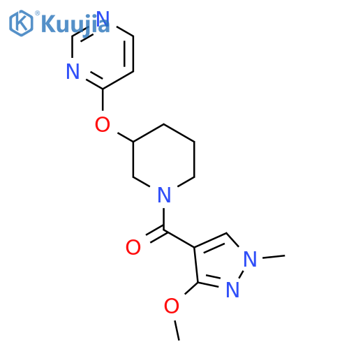 4-{[1-(3-methoxy-1-methyl-1H-pyrazole-4-carbonyl)piperidin-3-yl]oxy}pyrimidine structure