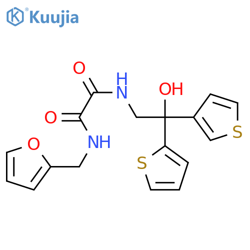 N'-(furan-2-yl)methyl-N-2-hydroxy-2-(thiophen-2-yl)-2-(thiophen-3-yl)ethylethanediamide structure