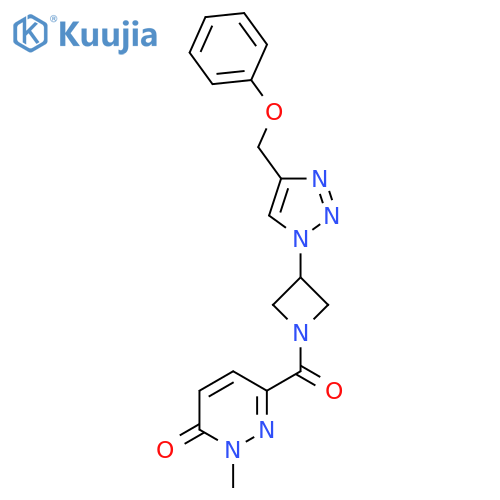 2-methyl-6-(3-(4-(phenoxymethyl)-1H-1,2,3-triazol-1-yl)azetidine-1-carbonyl)pyridazin-3(2H)-one structure