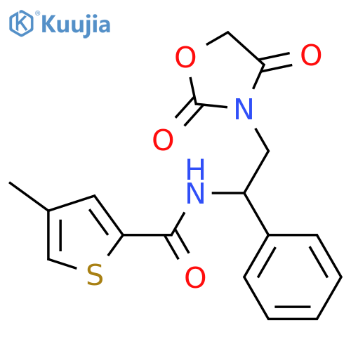 N-[2-(2,4-dioxo-1,3-oxazolidin-3-yl)-1-phenylethyl]-4-methylthiophene-2-carboxamide structure