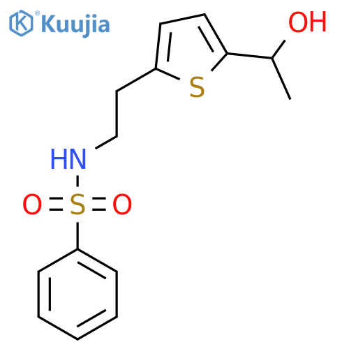 N-{2-[5-(1-hydroxyethyl)thiophen-2-yl]ethyl}benzenesulfonamide structure