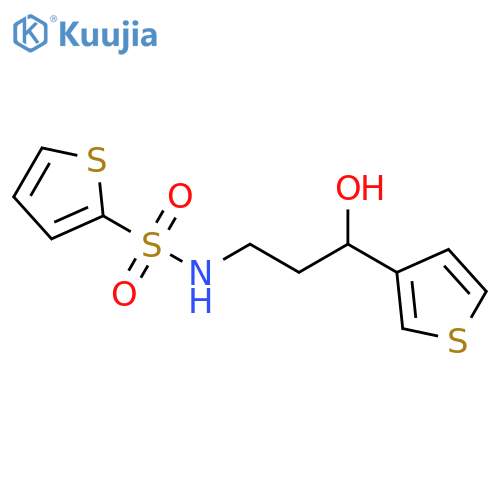 N-[3-hydroxy-3-(thiophen-3-yl)propyl]thiophene-2-sulfonamide structure