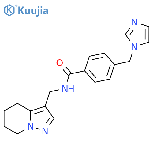 4-[(1H-imidazol-1-yl)methyl]-N-({4H,5H,6H,7H-pyrazolo[1,5-a]pyridin-3-yl}methyl)benzamide structure