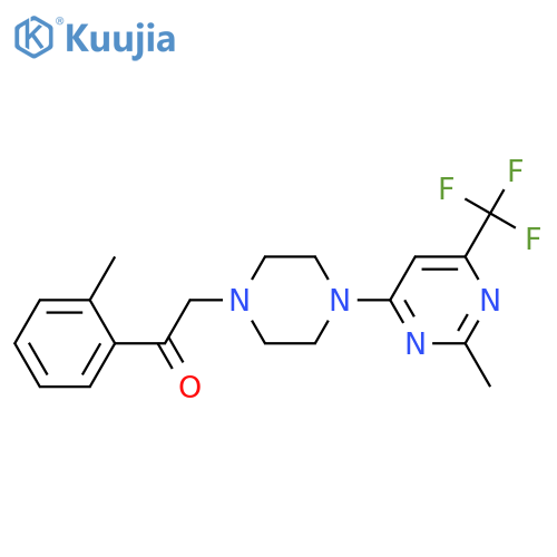 1-{4-[2-methyl-6-(trifluoromethyl)pyrimidin-4-yl]piperazin-1-yl}-2-(2-methylphenyl)ethan-1-one structure