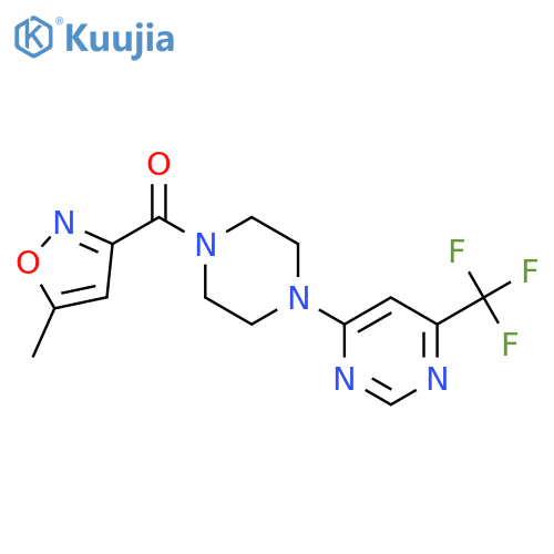 4-[4-(5-methyl-1,2-oxazole-3-carbonyl)piperazin-1-yl]-6-(trifluoromethyl)pyrimidine structure