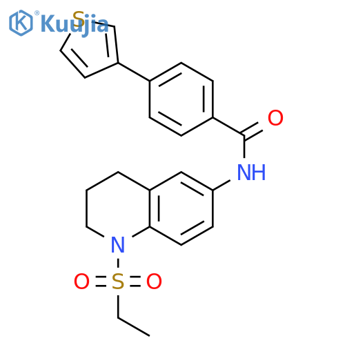 N-[1-(ethanesulfonyl)-1,2,3,4-tetrahydroquinolin-6-yl]-4-(thiophen-3-yl)benzamide structure