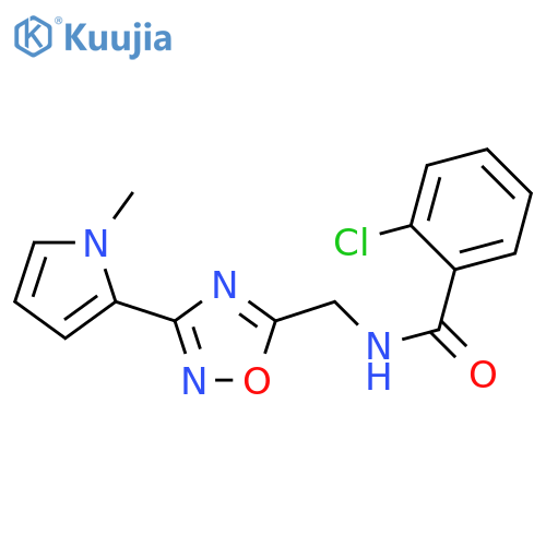 2-chloro-N-{[3-(1-methyl-1H-pyrrol-2-yl)-1,2,4-oxadiazol-5-yl]methyl}benzamide structure