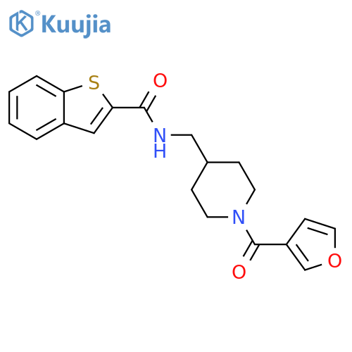 N-{[1-(furan-3-carbonyl)piperidin-4-yl]methyl}-1-benzothiophene-2-carboxamide structure