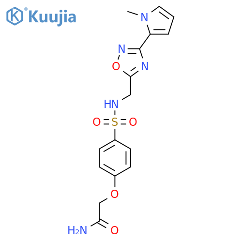 2-[4-({[3-(1-methyl-1H-pyrrol-2-yl)-1,2,4-oxadiazol-5-yl]methyl}sulfamoyl)phenoxy]acetamide structure