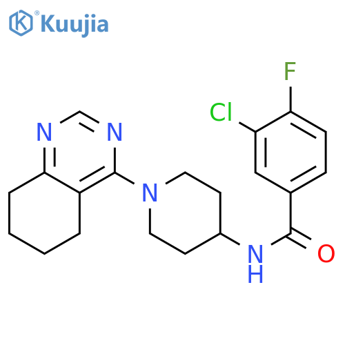 3-chloro-4-fluoro-N-[1-(5,6,7,8-tetrahydroquinazolin-4-yl)piperidin-4-yl]benzamide structure