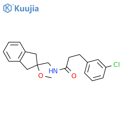 3-(3-chlorophenyl)-N-[(2-methoxy-2,3-dihydro-1H-inden-2-yl)methyl]propanamide structure