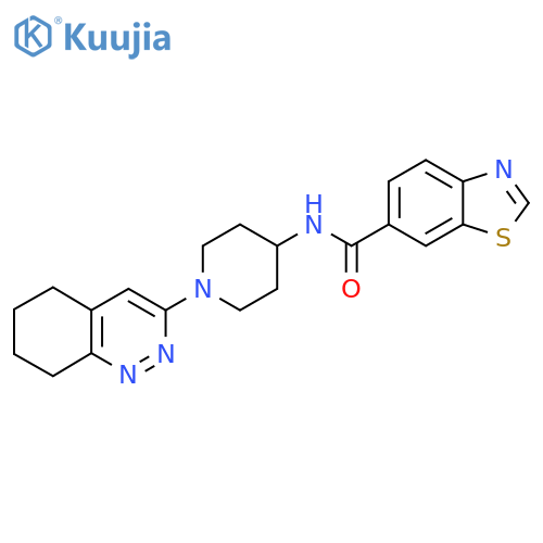 N-[1-(5,6,7,8-tetrahydrocinnolin-3-yl)piperidin-4-yl]-1,3-benzothiazole-6-carboxamide structure