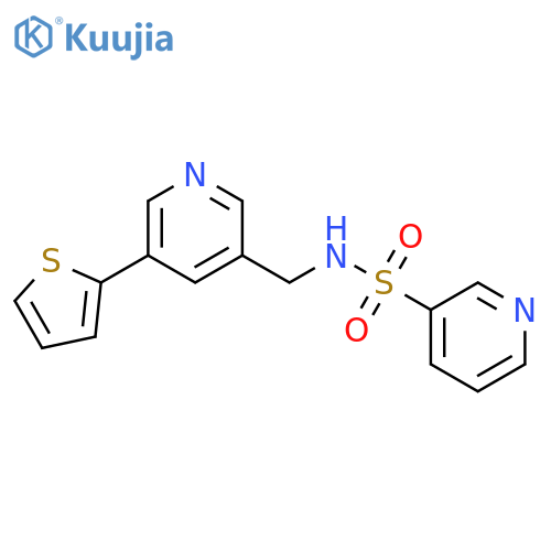 N-{[5-(thiophen-2-yl)pyridin-3-yl]methyl}pyridine-3-sulfonamide structure