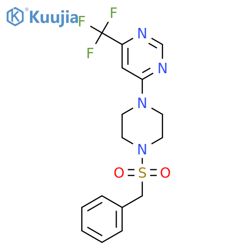 4-(4-phenylmethanesulfonylpiperazin-1-yl)-6-(trifluoromethyl)pyrimidine structure