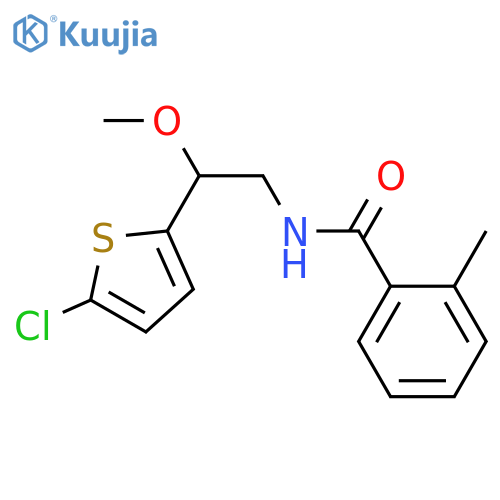 N-[2-(5-chlorothiophen-2-yl)-2-methoxyethyl]-2-methylbenzamide structure