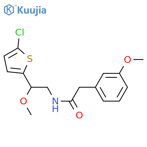 N-[2-(5-chlorothiophen-2-yl)-2-methoxyethyl]-2-(3-methoxyphenyl)acetamide structure