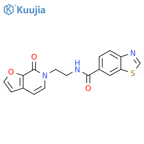 N-(2-{7-oxo-6H,7H-furo2,3-cpyridin-6-yl}ethyl)-1,3-benzothiazole-6-carboxamide structure
