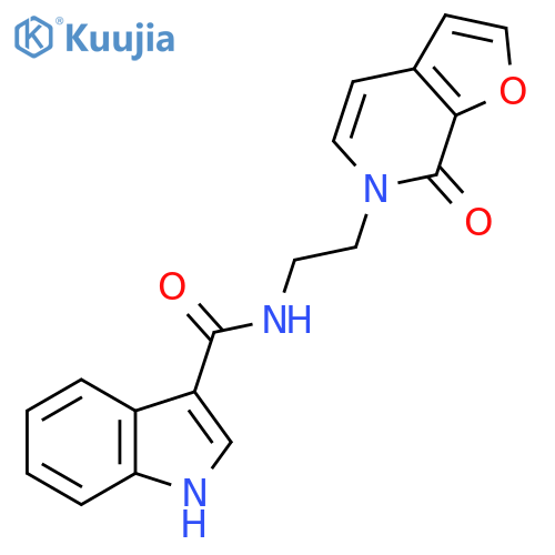 N-(2-{7-oxo-6H,7H-furo2,3-cpyridin-6-yl}ethyl)-1H-indole-3-carboxamide structure