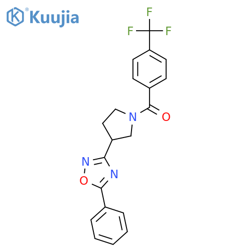 5-phenyl-3-{1-[4-(trifluoromethyl)benzoyl]pyrrolidin-3-yl}-1,2,4-oxadiazole structure