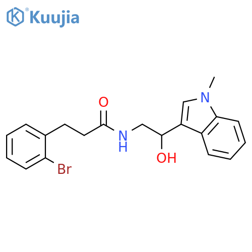 3-(2-bromophenyl)-N-2-hydroxy-2-(1-methyl-1H-indol-3-yl)ethylpropanamide structure