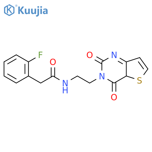 N-(2-{2,4-dioxo-1H,2H,3H,4H-thieno[3,2-d]pyrimidin-3-yl}ethyl)-2-(2-fluorophenyl)acetamide structure