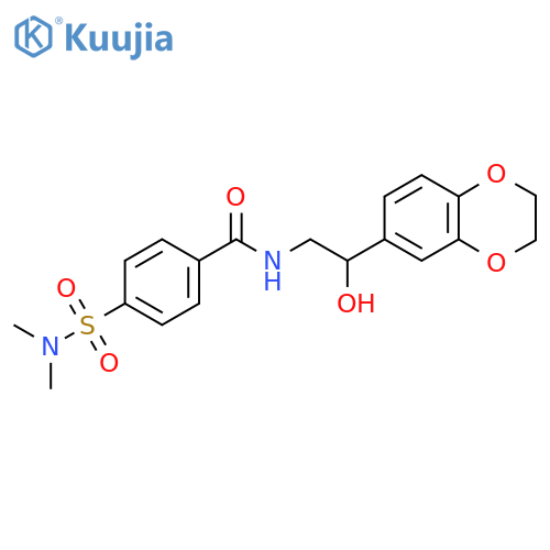 N-2-(2,3-dihydro-1,4-benzodioxin-6-yl)-2-hydroxyethyl-4-(dimethylsulfamoyl)benzamide structure