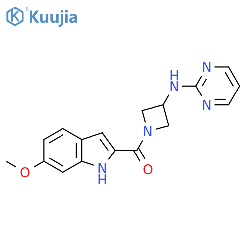 N-1-(6-methoxy-1H-indole-2-carbonyl)azetidin-3-ylpyrimidin-2-amine structure