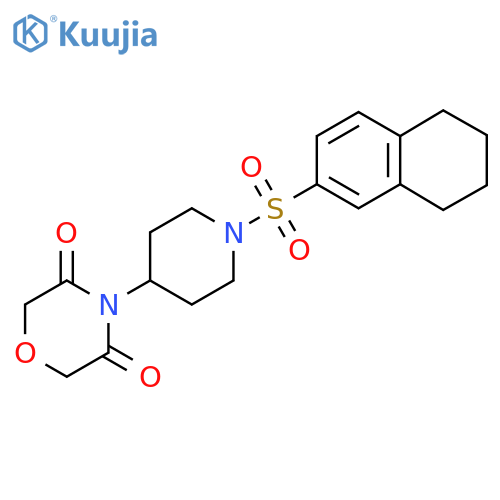 4-1-(5,6,7,8-tetrahydronaphthalene-2-sulfonyl)piperidin-4-ylmorpholine-3,5-dione structure