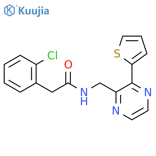 2-(2-chlorophenyl)-N-{3-(thiophen-2-yl)pyrazin-2-ylmethyl}acetamide structure