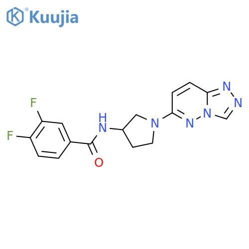 3,4-difluoro-N-(1-{1,2,4triazolo4,3-bpyridazin-6-yl}pyrrolidin-3-yl)benzamide structure