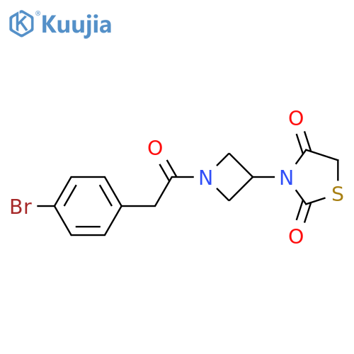 3-[1-[2-(4-bromophenyl)acetyl]azetidin-3-yl]-1,3-thiazolidine-2,4-dione structure