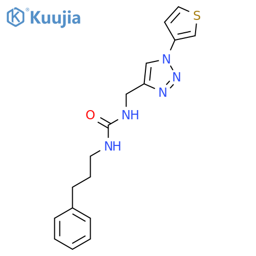 1-(3-phenylpropyl)-3-{[1-(thiophen-3-yl)-1H-1,2,3-triazol-4-yl]methyl}urea structure
