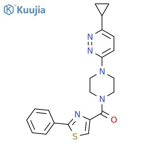 3-cyclopropyl-6-4-(2-phenyl-1,3-thiazole-4-carbonyl)piperazin-1-ylpyridazine structure